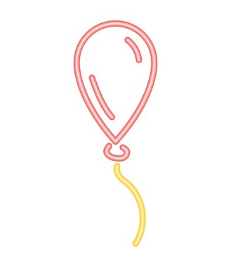 neon balon illüstrasyon vektörü izole