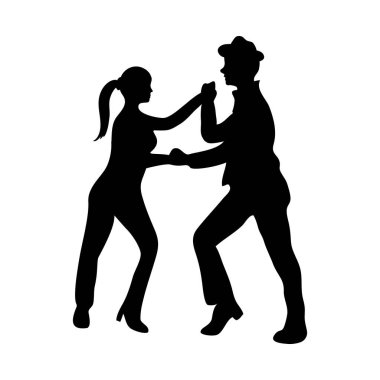 Salsa dansçısı siluet vektörü izole edildi