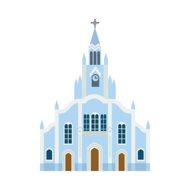 ermita kilise illüstrasyon vektörü izole edildi