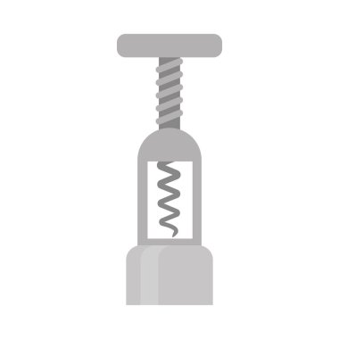 Tirbüşon şarap açacağı vektörü izole edildi