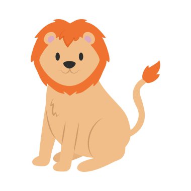 Aslan şirin illüstrasyon vektörü izole