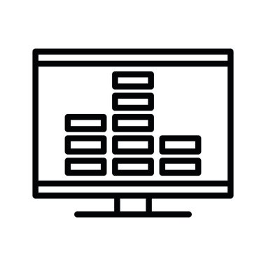 Ses çubuğu vektörü izole edilmiş monitör