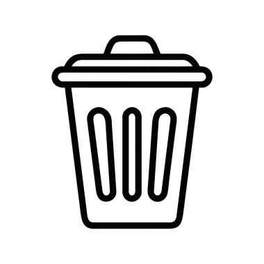 Çöp kutusu simgesi vektörü izole edildi