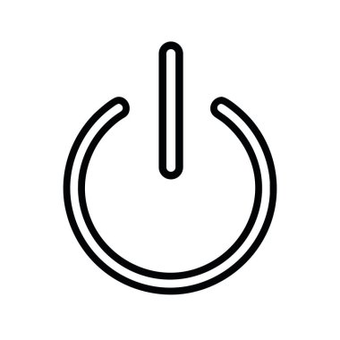 Güç düğmesi simgesi vektörü izole edildi