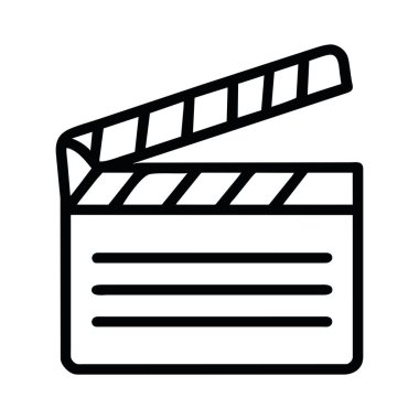 Clapperboard simge çizim vektörü izole edildi