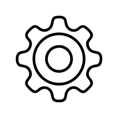 Çark simgesi vektörü izole edildi