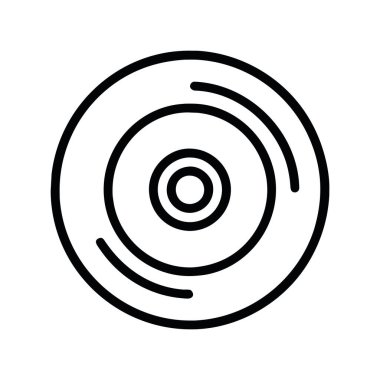 Vinil disk simgesi vektörü izole edildi