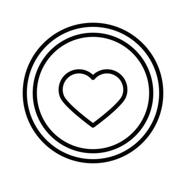 kalp rozeti ikonu vektörü izole edildi