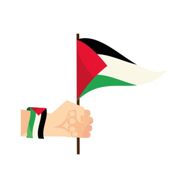 Filistin barış eli bayrak vektörüyle izole edildi
