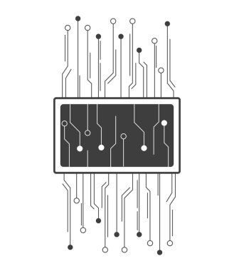 devre elektrik çipi vektörü izole edildi