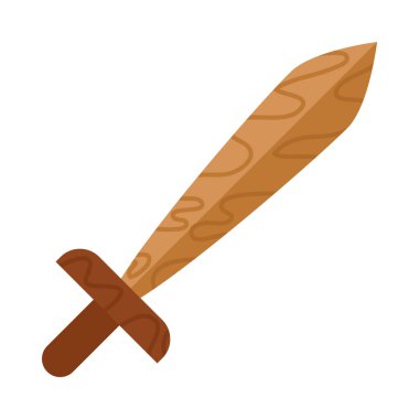 Tahta oyuncak kılıç vektörü izole edildi