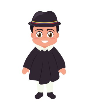 Ekvador erkek tasarımı vektörü izole edildi