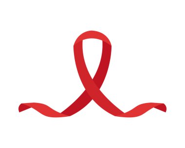 AIDS gün kurdelesi kırmızı tasarım vektörü izole