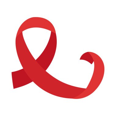 AIDS gün kurdelesi kırmızı illüstrasyon vektörü izole