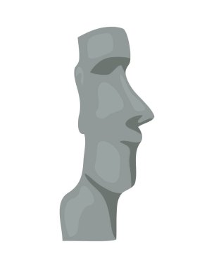 Paskalya adası moai heykel vektörü izole edildi
