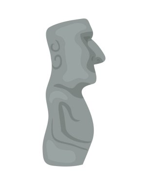 Şili moai heykeli vektörü izole edildi