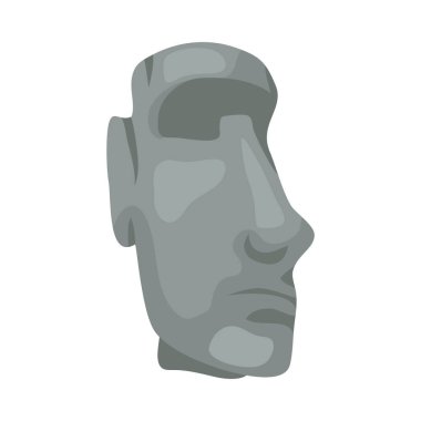 Şili moai yüzü heykel vektörü izole edildi