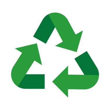 yeşil geri dönüşüm sembolü vektörü izole edildi
