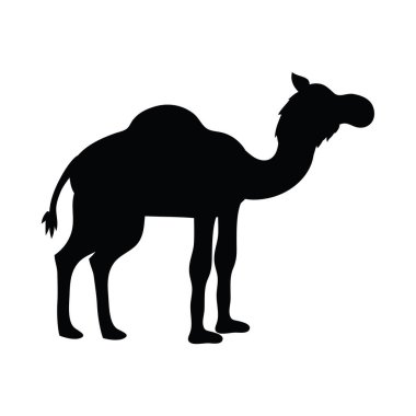 Deve silueti simgesi vektörü izole edildi