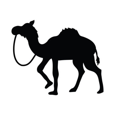 Deve silueti simgesi tasarımı vektörü izole edildi