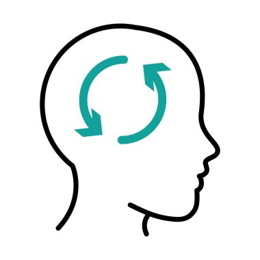 Düşünen adam vektörünün simgesi izole edildi