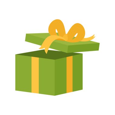 yeşil hediye kutusu vektörü izole edildi