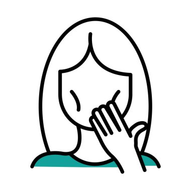 Kadın vektörünün anoreksi simgesi izole edildi