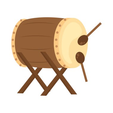 davul çubuklu davul vektörü izole