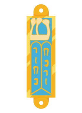 Yahudi mezuzah mavi vektörü izole edildi