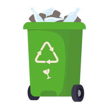 Çöp kutusu kristal geri dönüşüm vektörü izole edildi