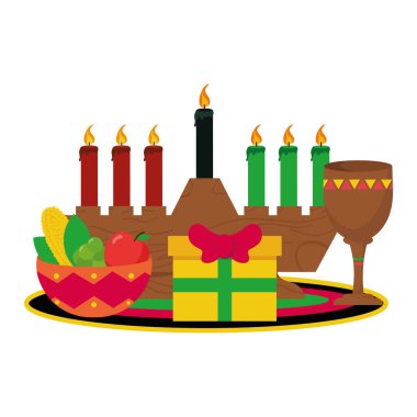 Kwanzaa tatil illüstrasyon vektörü izole