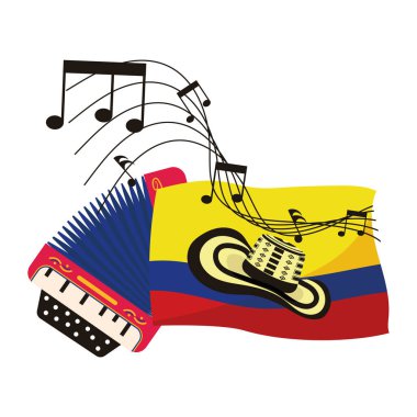 Vallenato Efsanesi Festivali illüstrasyon vektörü izole edildi