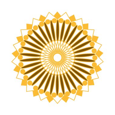 Altın mandala çizim vektörü izole edildi