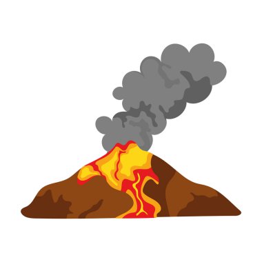 Magma vektörüyle izole edilmiş volkan çizimi