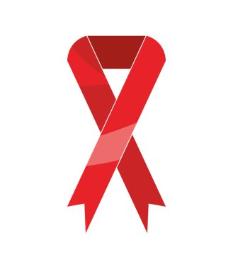 AIDS gün kurdelesi kırmızı vektörü izole
