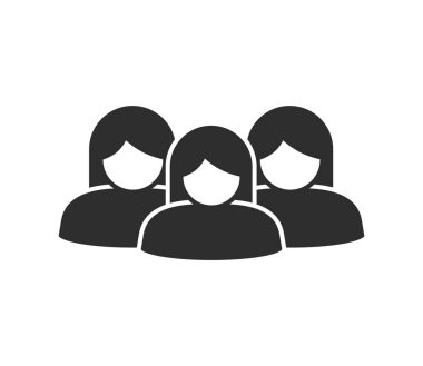 Kadın grup vektörünün simgesi izole edildi