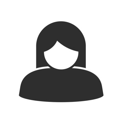 Kadın silüet vektörünün simgesi izole edildi