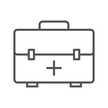 İlk yardım çantası simgesi vektörü izole edildi