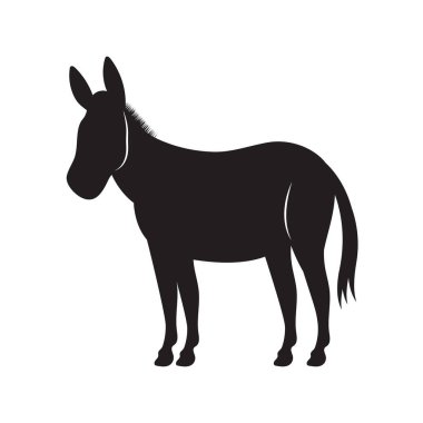 eşşek silueti simgesi vektörü izole edildi