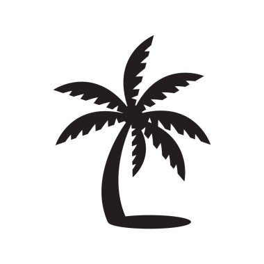 Palmiye silueti simgesi vektörü izole edildi