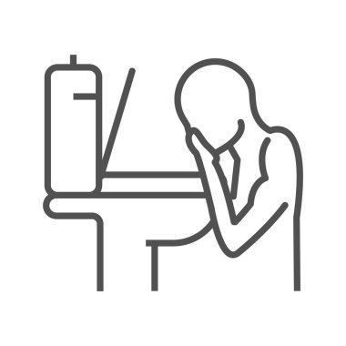 Tuvalet vektöründeki kusmuk ikonu izole edilmiş.