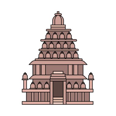 Prambanan Endonezya tapınak vektörü izole edildi