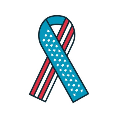 ABD bayrak kurdele vektörü izole edildi