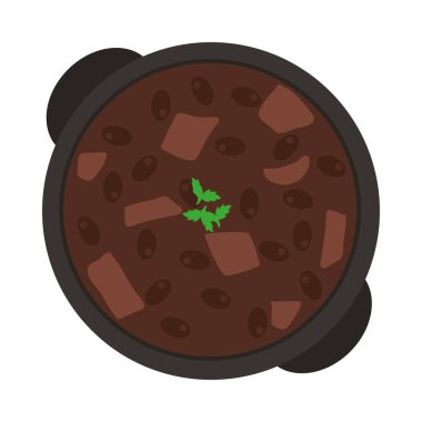 feijoada brrazil gıda vektörü izole edildi