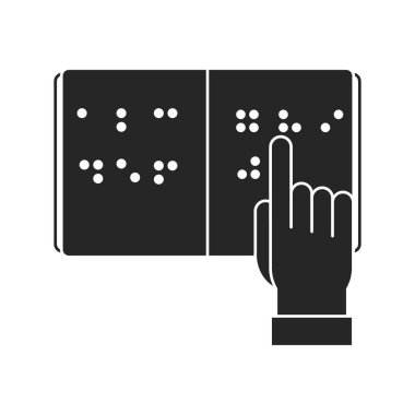 braille icon with hand and book vector isolated clipart