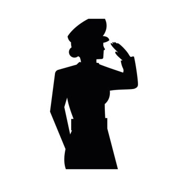 Polis silueti selamlama vektörü izole edildi