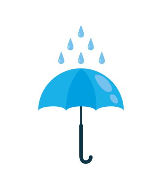 mavi Pazartesi şemsiyesi ve yağmur vektörü izole