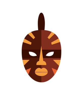 Renkli detay vektörü izole edilmiş Nijerya maskesi