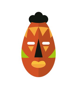 Renkli detay vektörü izole edilmiş Nijerya maskesi tasarımı