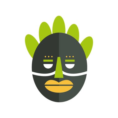 Yeşil detay vektörü izole edilmiş Nijerya maskesi